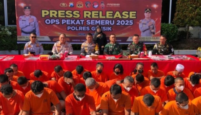Operasi Pekat Semeru 2025, Polres Gresik Bongkar Kejahatan Tindakan Pidana
