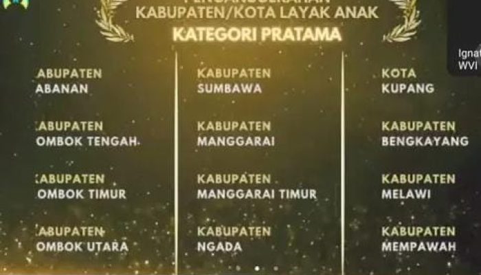 ‎Manggarai Timur Raih Penghargaan Kabupaten Layak Anak, Kejari Tangani 10 Kasus Asusila Libatkan Anak di Bawah Umur